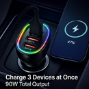 3-Port Fast Charge Car Charger with Type-C by LJGDeals