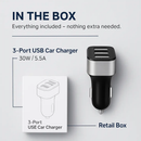 USB Car Charger 30W 5.5A 3 USB Port Cigarette Lighter Charger Adapter For iPhone XS/iPhone XS Max/iPhone 8 Plus/Galaxy S7/Galaxy S6 by LJGDeals