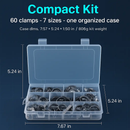 Hose Clamp Set - Stainless Steel, 60-Piece Worm Gear by LJGDeals