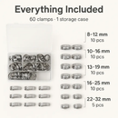 Hose Clamp Set - Stainless Steel, 60-Piece Worm Gear by LJGDeals