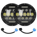 7In Round LED Headlight for Jeep Wrangler TJ JK CJ Plug-Play by LJGDeals