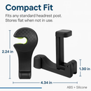 Headrest Hook with Phone Mount and Locking Bracket by LJGDeals