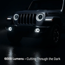 Round LED Headlights with Halo Angel Eyes for Jeep Wrangler by LJGDeals