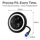 Round LED Headlights with Halo Angel Eyes for Jeep Wrangler by LJGDeals