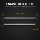 Universal Roof Rack Cross Bars 47.24in for Cars by LJGDeals