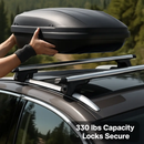 2Pcs Car Roof Top Crossbar Rack Aluminum Alloy Luggage Carrier Rack 330lbs Max Load w/Lock Fit Most Cars SUVs by LJGDeals