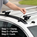 2Pcs Car Roof Top Crossbar Rack Aluminum Alloy Luggage Carrier Rack 330lbs Max Load w/Lock Fit Most Cars SUVs by LJGDeals