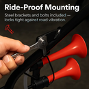 Air Horn Dual Trumpet Vehicle Alarm Kit for Cars by LJGDeals