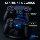 Charging Dock Station Dual Micro USB Charger Stand For PS4 Pro/PS4 Slim Gamepad Controller Handle Charging Station w/ Blue Indicator Game Lovers by LJGDeals