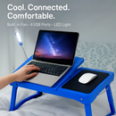 Foldable Laptop Table Bed Notebook Desk w/Cooling Fan Mouse Board LED light 4 x USB Ports Breakfast Snacking Tray with Storage Groove For Home Office by LJGDeals