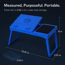 Foldable Laptop Table Bed Notebook Desk w/Cooling Fan Mouse Board LED light 4 x USB Ports Breakfast Snacking Tray with Storage Groove For Home Office by LJGDeals