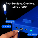 Foldable Laptop Table Bed Notebook Desk w/Cooling Fan Mouse Board LED light 4 x USB Ports Breakfast Snacking Tray with Storage Groove For Home Office by LJGDeals