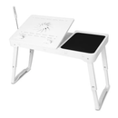 Foldable Laptop Table Bed Notebook Desk w/Cooling Fan Mouse Board LED light 4 x USB Ports Breakfast Snacking Tray with Storage Groove For Home Office by LJGDeals