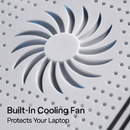 Foldable Laptop Table Bed Notebook Desk w/Cooling Fan Mouse Board LED light 4 x USB Ports Breakfast Snacking Tray with Storage Groove For Home Office by LJGDeals