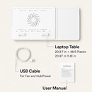Foldable Laptop Table Bed Notebook Desk w/Cooling Fan Mouse Board LED light 4 x USB Ports Breakfast Snacking Tray with Storage Groove For Home Office by LJGDeals