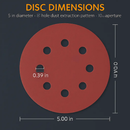 5-Inch Round Sanding Discs, 8-Hole for Orbital Sander by LJGDeals
