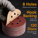 5-Inch Round Sanding Discs, 8-Hole for Orbital Sander by LJGDeals