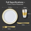 Gold Rim Disposable Dinnerware Set for Parties by LJGDeals