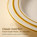 Gold Rim Disposable Dinnerware Set for Parties by LJGDeals