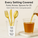 Gold Rim Disposable Dinnerware Set for Parties by LJGDeals