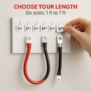 2 AWG Copper Battery Cables for Automotive & RV by LJGDeals