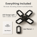 Garage Lights Deformable LED Shop Light with Blades by LJGDeals