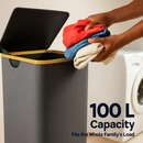 Collapsible Laundry Hamper with Lid – Foldable Basket by LJGDeals