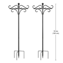 2 Packs 91in Heavy Duty Double Shepherds Hook Bird Feeder Pole Garden Hanging Holder with 5 Adjustable Height 5 Prong Base for Bird Feeder Garden Plan by LJGDeals