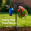 2 Packs 91in Heavy Duty Double Shepherds Hook Bird Feeder Pole Garden Hanging Holder with 5 Adjustable Height 5 Prong Base for Bird Feeder Garden Plan by LJGDeals