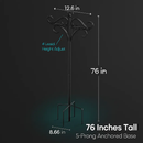 2 Packs 91in Heavy Duty Double Shepherds Hook Bird Feeder Pole Garden Hanging Holder with 5 Adjustable Height 5 Prong Base for Bird Feeder Garden Plan by LJGDeals