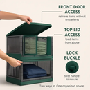 Foldable Storage Bins with Lid, Stackable Closet Organizer by LJGDeals