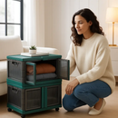 Foldable Storage Bins with Lid, Stackable Closet Organizer by LJGDeals