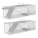 2Pcs 24X7.48X8.27IN Folding Humane Live Animal Trap Cages Easy To Catch And Release Foldable Cat Trap Galvanized Steel For Small Cats Squirrels Rabbit by LJGDeals