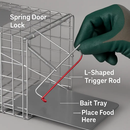 2Pcs 24X7.48X8.27IN Folding Humane Live Animal Trap Cages Easy To Catch And Release Foldable Cat Trap Galvanized Steel For Small Cats Squirrels Rabbit by LJGDeals