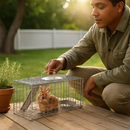 2Pcs 24X7.48X8.27IN Folding Humane Live Animal Trap Cages Easy To Catch And Release Foldable Cat Trap Galvanized Steel For Small Cats Squirrels Rabbit by LJGDeals