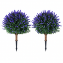 2 Packs Faux Boxwood Ball Trees Artificial Peanut Topiary Tree UV Resistant Artificial Shrubs Fake Plants Evergreen Artificial Bush with Ground Spike by LJGDeals