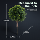 2 Packs Faux Boxwood Ball Trees Artificial Peanut Topiary Tree UV Resistant Artificial Shrubs Fake Plants Evergreen Artificial Bush with Ground Spike by LJGDeals