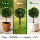 2 Packs Faux Boxwood Ball Trees Artificial Peanut Topiary Tree UV Resistant Artificial Shrubs Fake Plants Evergreen Artificial Bush with Ground Spike by LJGDeals