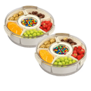Divided Serving Tray with Lid and Handle - Rotatable Base by LJGDeals