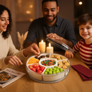 Divided Serving Tray with Lid and Handle - Rotatable Base by LJGDeals