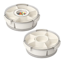 Divided Serving Tray with Lid and Handle - Rotatable Base by LJGDeals