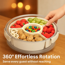 Divided Serving Tray with Lid and Handle - Rotatable Base by LJGDeals