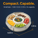 Divided Serving Tray with Lid and Handle - Rotatable Base by LJGDeals