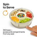 Divided Serving Tray with Lid and Handle - Rotatable Base by LJGDeals