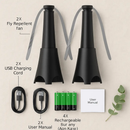 Portable Reflective Fly Repellent Fan with Soft-Stop Blades by LJGDeals