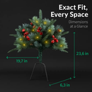 2Pcs Christmas Tree Urn Filler With Light Artificial Lighted Xmas Trees Light with Cones Berries Holiday Planter Filler LED Pathway Pine Tree IP44 Wat by LJGDeals
