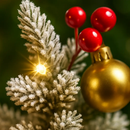2Pcs Battery Powered Lighted Christmas Tree Urn Filler With Light Artificial Xmas Trees Light with Berries Balls LED Pathway Pine Tree IP44 Waterproof by LJGDeals