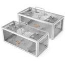 2Pack 11.81x5.63x4.45In 2-Door Humane Rat Trap Automatic Continuous Mouse Trap Reusable Galvanized Iron Live Animal Cage by LJGDeals