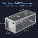 2Pack 11.81x5.63x4.45In 2-Door Humane Rat Trap Automatic Continuous Mouse Trap Reusable Galvanized Iron Live Animal Cage by LJGDeals