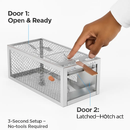 2Pack 11.81x5.63x4.45In 2-Door Humane Rat Trap Automatic Continuous Mouse Trap Reusable Galvanized Iron Live Animal Cage by LJGDeals